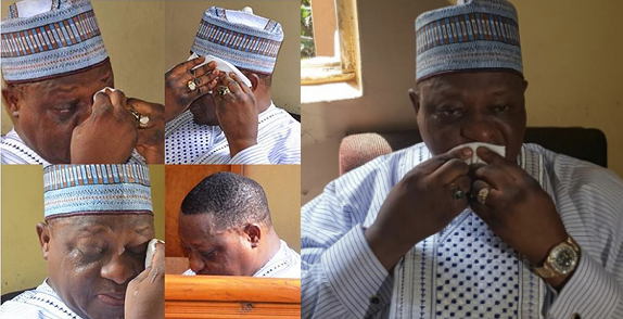 Photos: Ex-Plateau state governor, Joshua Dariye, weeps as court sentences him to 14 years imprisonment for N1.1bn fraud.