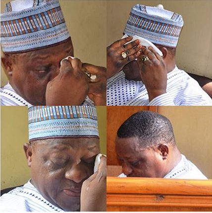 Photos: Ex-Plateau state governor, Joshua Dariye, weeps as court sentences him to 14 years imprisonment for N1.1bn fraud.