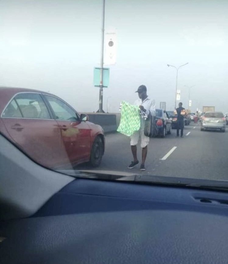Super Eagles 41k Naira 'Original' Jersey is now being sold in Lagos traffic (Photo)