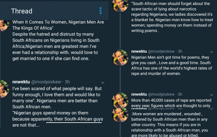 S.A Lady gushes over Nigerian Men, wishes to marry one