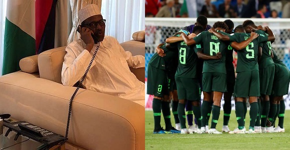 FIFA World Cup 2018: The Moment President Buhari Called Super Eagles On Phone