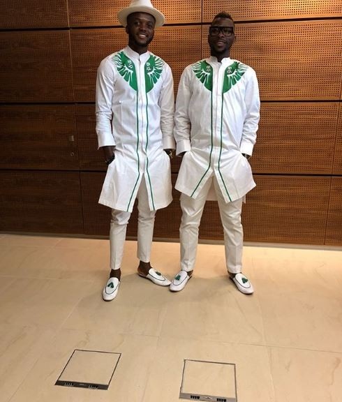 More photos of Super Eagles squad in their bespoke white and green attires to Russia