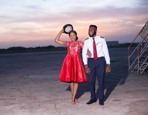 Handsome Pilot and Fiancee take their romantic pre-wedding shoot to the Airfield & cockpit (Photos)