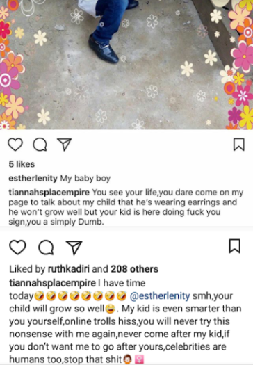 Toyin Lawani goes after social media user and her kid after the woman came for Toyin's son.