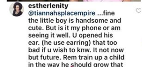 Toyin Lawani goes after social media user and her kid after the woman came for Toyin's son.