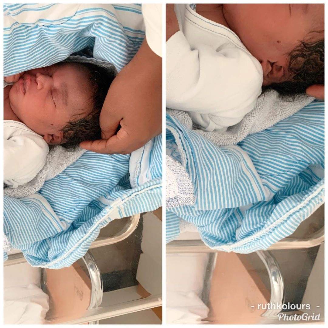 Actress Ruth Kadiri shares first photo of her newborn daughter.