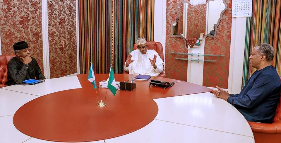 #Xenophobia: President Buhari, VP Osinbajo, Minister of Foreign Affairs, in closed door meeting (photos)