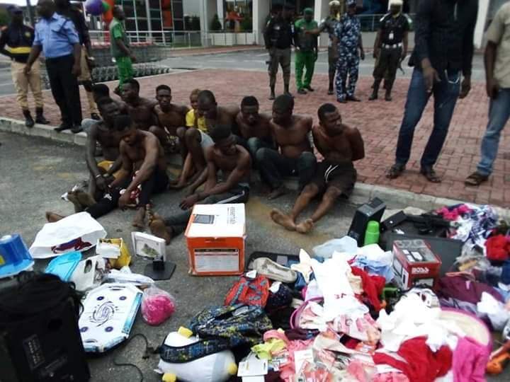 Shoprite Looters paraded, stolen goods recovered.