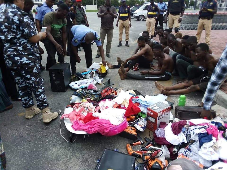 Shoprite Looters paraded, stolen goods recovered.