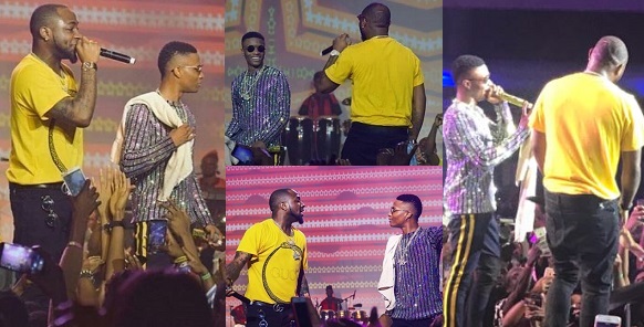 'I love you bro' - Davido reacts to Wizkid bringing him out on stage at his concert... Wizkid replies!