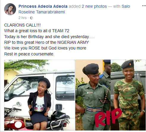 Female Soldier Dies In Fatal Accident A Day To Her Birthday In Port-Harcourt (Photos)