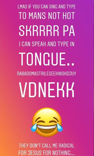 Tonto Dikeh finally explains how she can speak and type in tongues