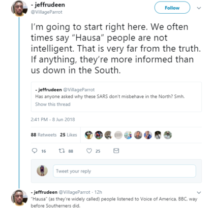 'SARS misbehave in the South and not in the North, because southerners are cowards' - Twitter user