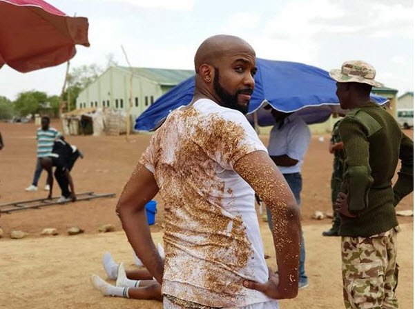 'The enemies from my village wrote this sufferhead script' - Banky W says as he shares on set photos