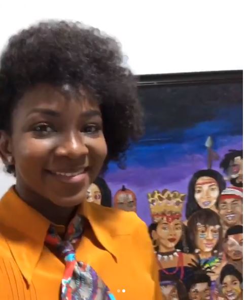 Genevieve Nnaji gushes over painting from fan that portrays her as a 'Queen' (Photos)