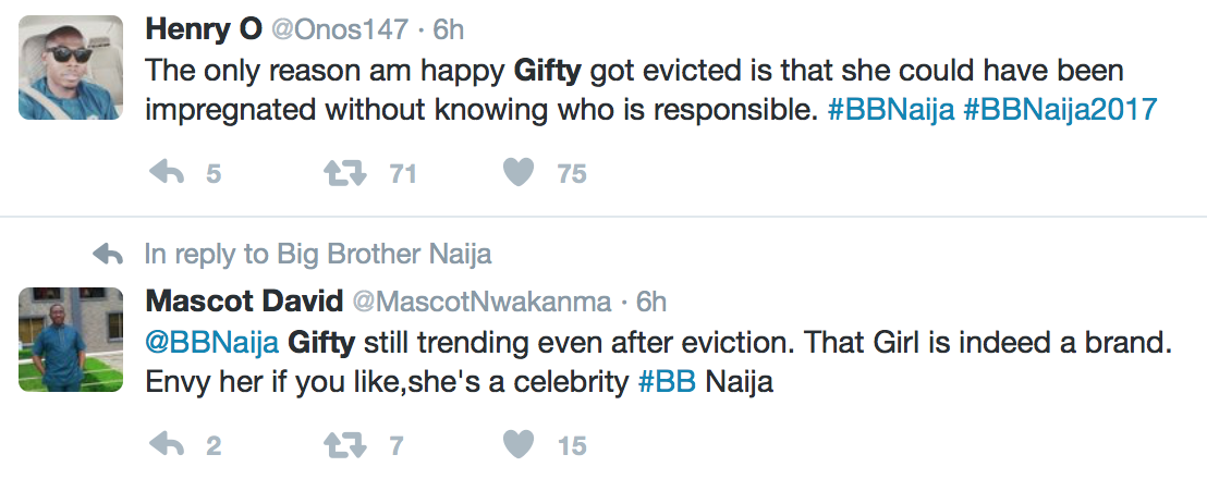 #BBNaija: Nigerians React To Gifty's Eviction