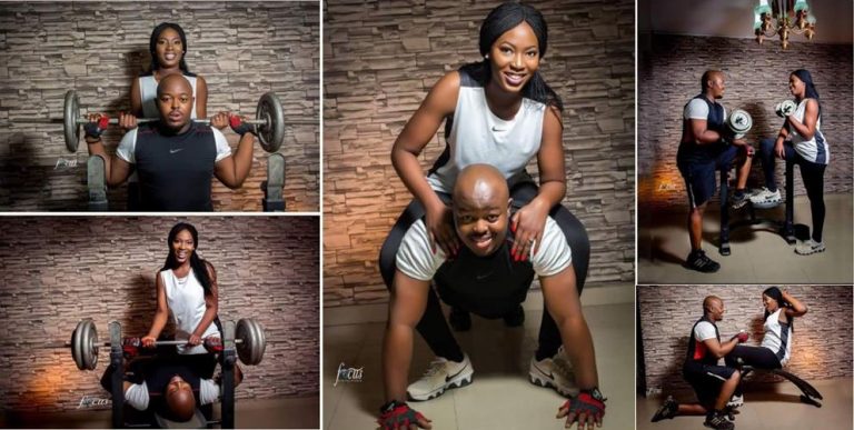 Nigerian Couple Take Their Pre-Wedding Photos To The Gym