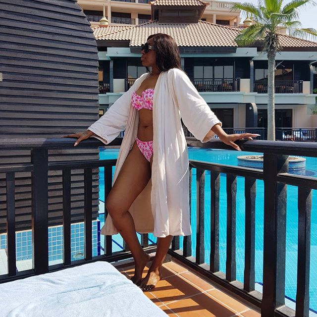 Single & Happy! Ebube Nwagbo Wears S3xy Bikini Photos As She Hit The Pool