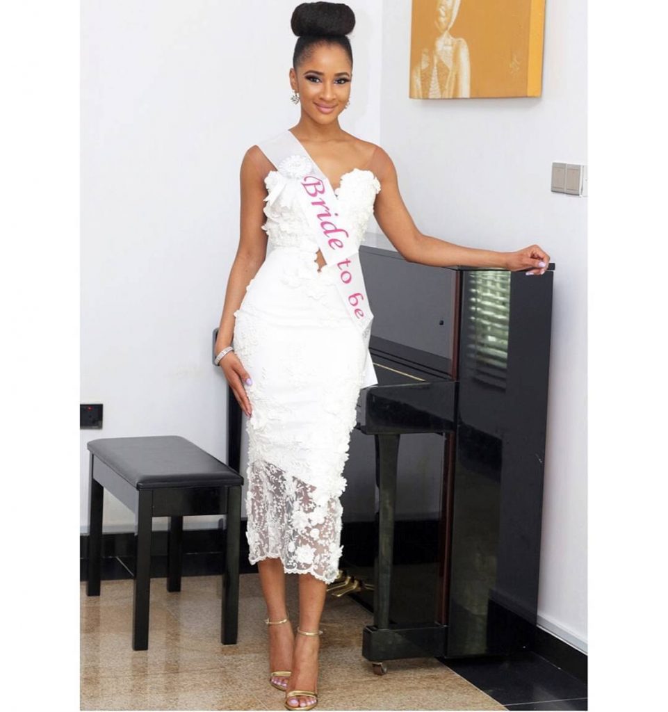 Banky W's wife-to-be Adesua Etomi's beautiful look to her bridal shower in Lagos