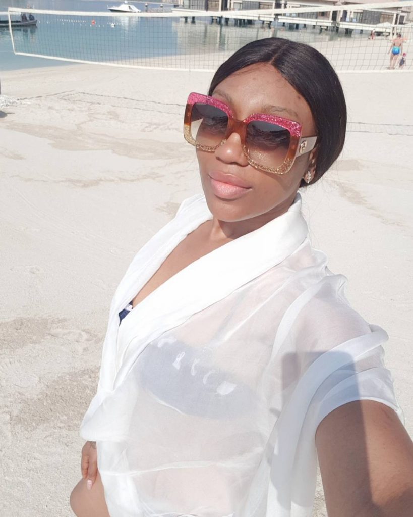 Single & Happy! Ebube Nwagbo Wears S3xy Bikini Photos As She Hit The Pool