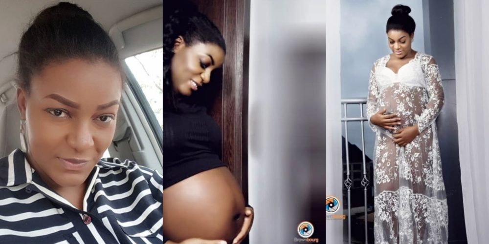 Actress Queen Nwokoye welcomes her first daughter with husband (Photos)