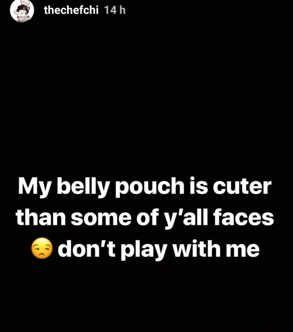 'Don't play with me' - Chef Chioma, girlfriend of Davido fires back at people trolling her for having a belly pooch