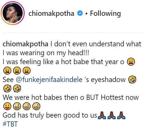 Chioma Akpotha releases an epic throwback photo of herself posing with Funke Akindele