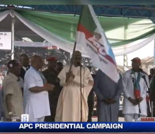 President Buhari commits blunder at the All Progressives Congress campaign in Warri, Delta State (Video)