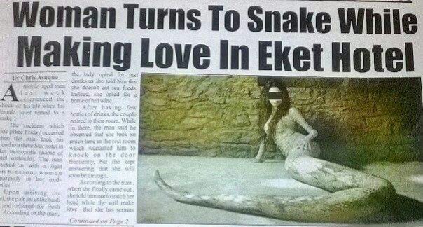 Woman Turns Into Snake During S*x With Lover In Eket Hotel, Akwa Ibom