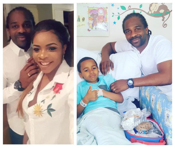 Laura Ikeji's Husband Ogbonna Kanu Pictured In Hospital With Son