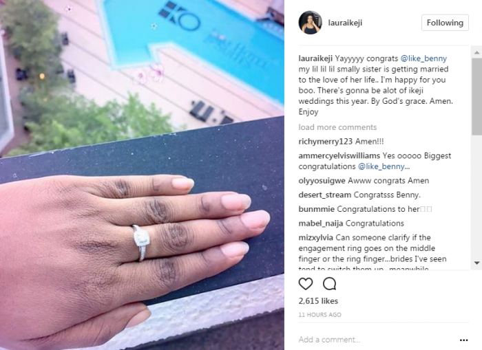 More Pressure on Millionaire Blogger, Linda Ikeji as Little Sister Gets Engaged (See Photos)