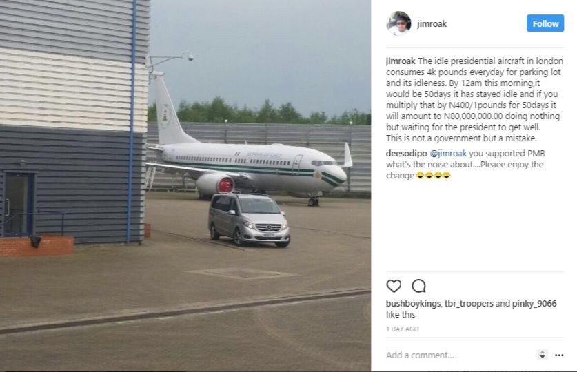 Whats Happening? See Where The Presidential Jet Was Allegedly Spotted In London (See Photo)
