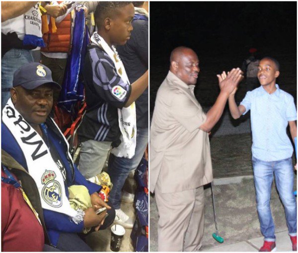 See Photo Of Governor Nyesom Wike And Son At The UEFA Champions League Final
