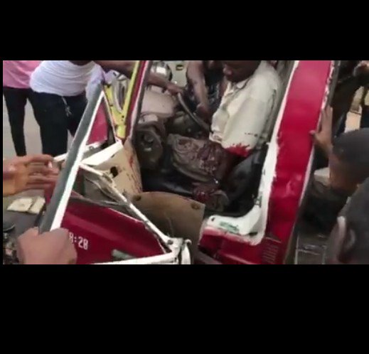 Photos Of Ghastly Motor Accident In Benin City After Two Buses Collided