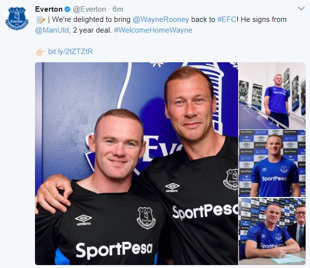 BREAKING News : Manchester United Legend , Wayne Rooney Signs For Everton ( See Official Photos )