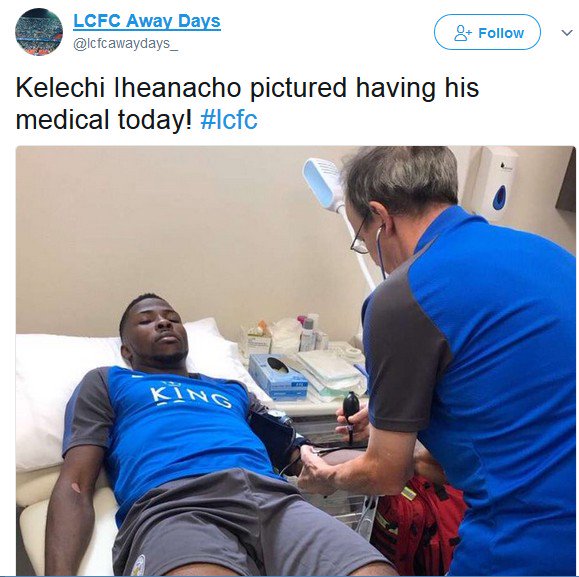 Kelechi Iheanacho Undergoes Medical At Leicester City [Photos]