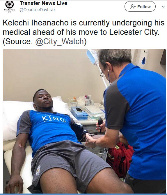 Kelechi Iheanacho Undergoes Medical At Leicester City [Photos]