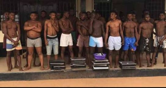Police Arrest 28 Young Nigerians For Internet Fraud In Ghana, Seize 33 Laptops And 26 Mobile Phones [Video]