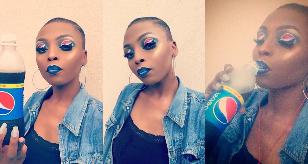 Checkout Pictures Of A Nigerian Girl With Pepsi Logo Inspired Makeup