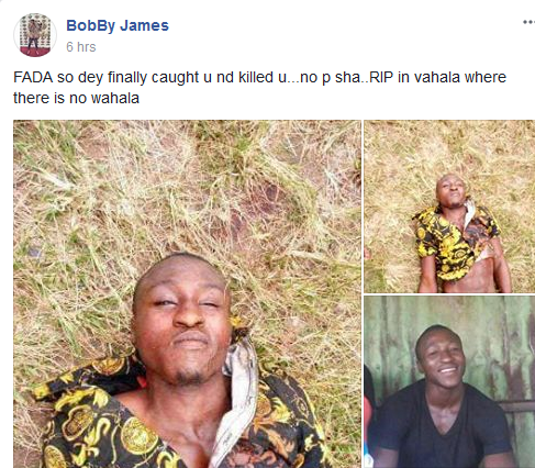 Cultist/Armed Robber Shot Dead By Police Operatives After Being Nabbed In Imo (Photos)