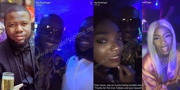 'He Is Too Humble' - Hushpuppi Says As He Meets With 2Face, Annie And Tiwa Savage In Dubai Club