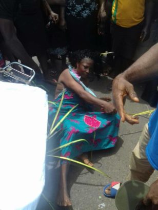 OMG: Lady Accused Of Being A Witch, Stripped And Flogged In Abia (See Photos)