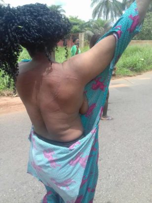 OMG: Lady Accused Of Being A Witch, Stripped And Flogged In Abia (See Photos)