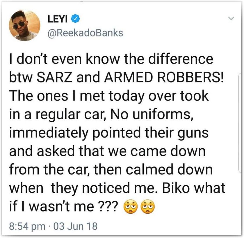 It's Getting Too Much!! See What Reekado Banks Experienced In The Hand Of SARS Officials Today