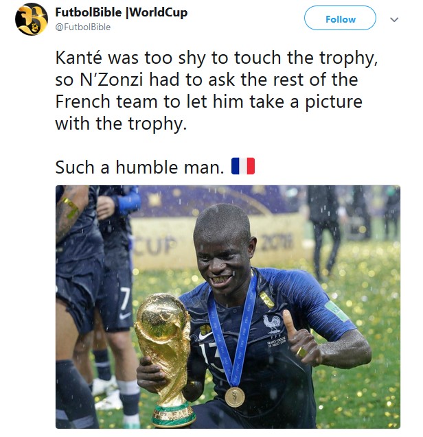 See The French Star Who Was 'Too Shy' To Ask To Hold World Cup Trophy (Photos)