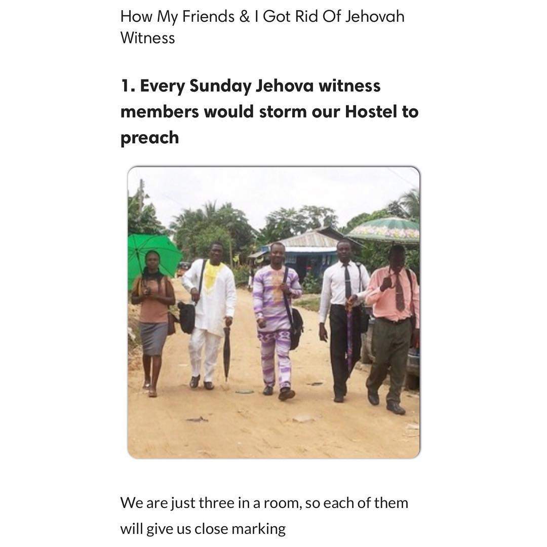 VERY FUNNY!! How Me & My Friends Got Rid Of Jehovah Witness Disturbing Us ??