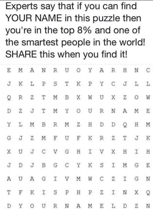 Can You Spot Your Name in This Puzzle?