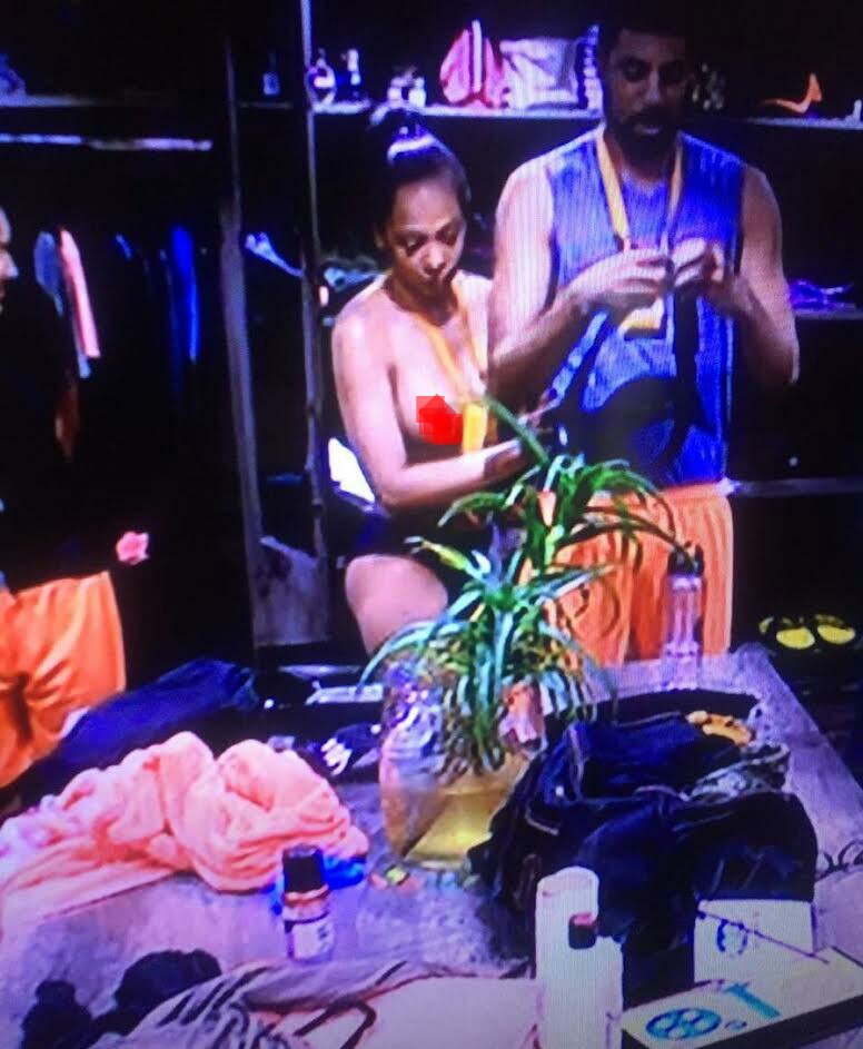 Shock As Big Brother Naija Housemate, TBoss Str*ps Uncl*d On TV (See Trending Pictures and Video)