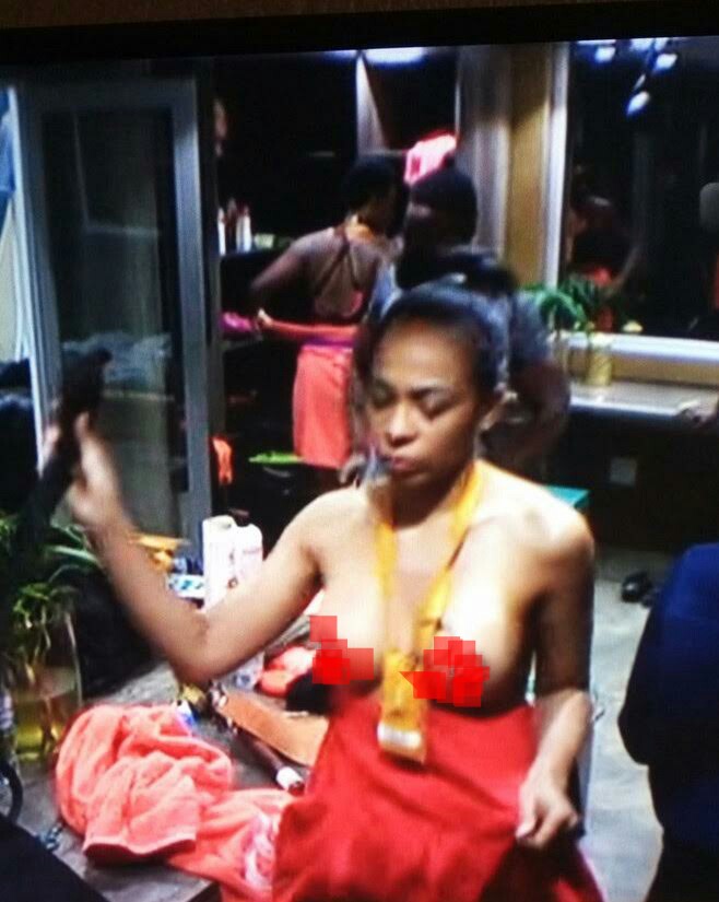 Shock As Big Brother Naija Housemate, TBoss Str*ps Uncl*d On TV (See Trending Pictures and Video)