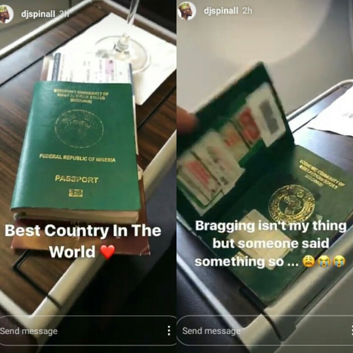 See What DJ Spinal Did To His Nigerian Passport [PICS ]